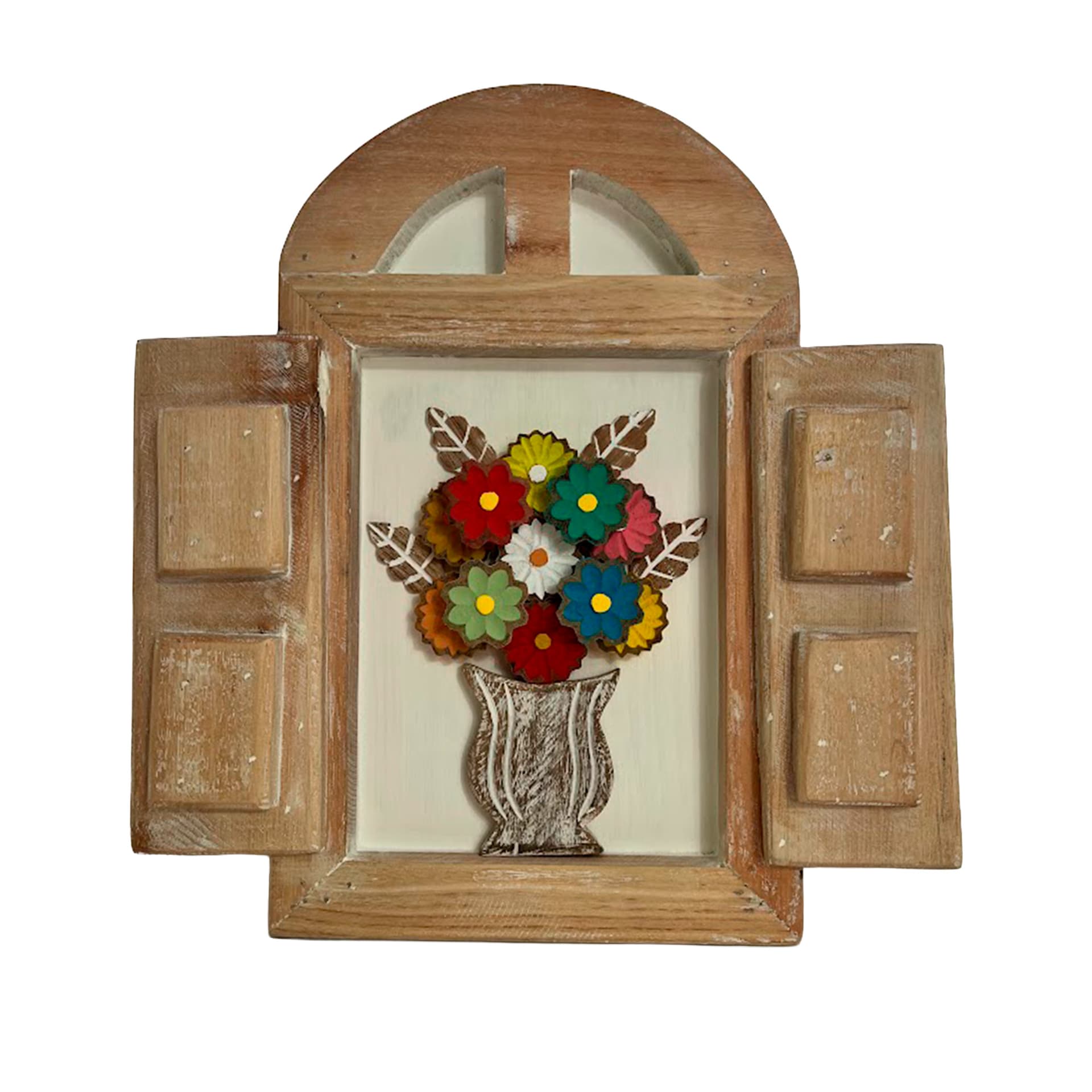 Quadro Decorativo Janelinha Com Flores - galeria